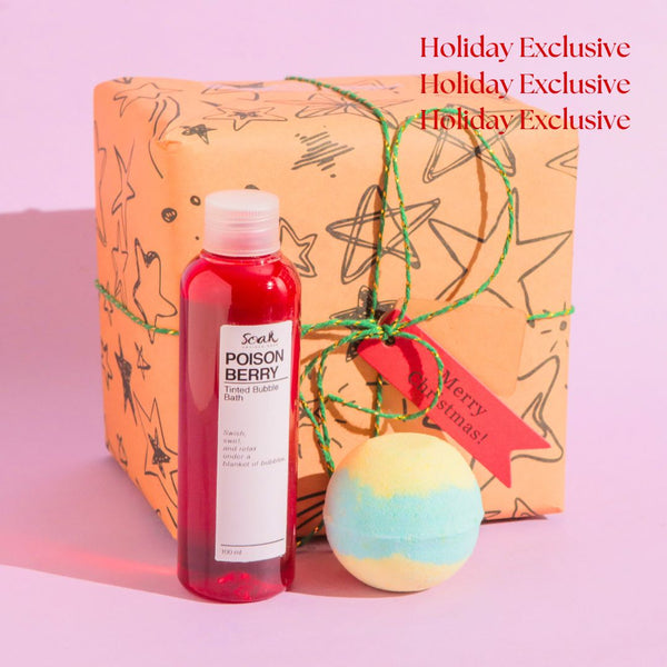 Limited Edition: Bubble Bath And Bath Bomb Christmas Gift Set - Bath And Body Gift Set