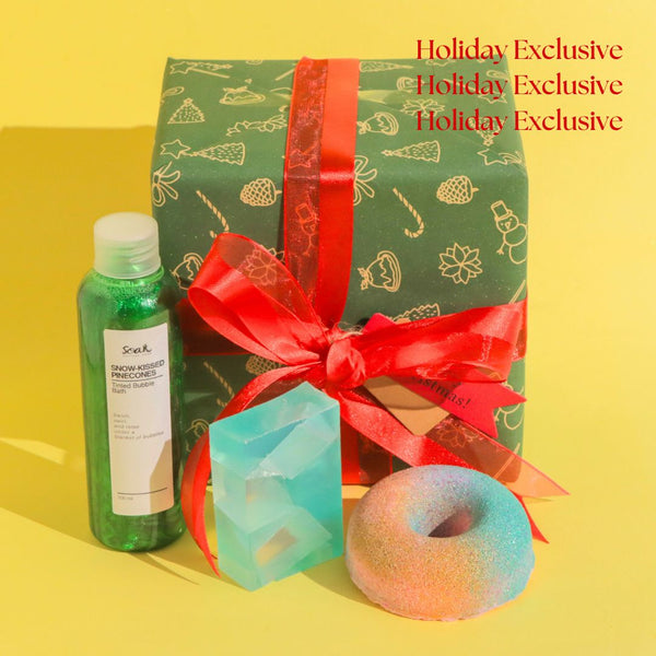 Limited Edition: Bubble Bath And Bath Bomb Christmas Gift Set - Bath And Body Gift Set